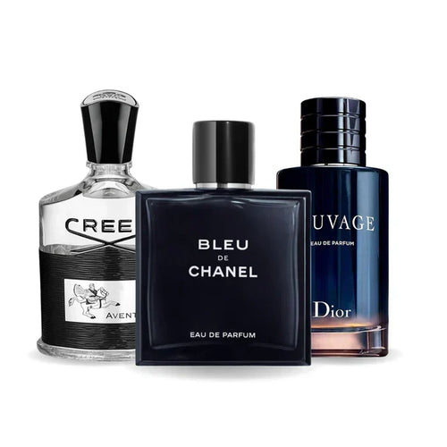 Special Offer 3 Perfumes - Creed AVENTUS, BLEU DE CHANEL and Dior SAUVAGE 100ml
